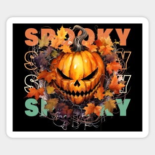 Vintage Fall Vibes Spooky Pumpkin Magnet